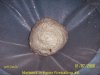 mpf6: This is a picture of the wet paper fibers after the dewatering. The fibers are still vary wet. From this point there was three methods to produce paper fireballs in the rotating drum/agglomerator. (1) If the moisture was just right the pulp/fibers would b
